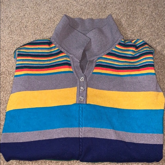 Comourful long sleeve cardigan top - Picture 1 of 4